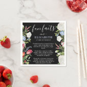 Elegante Leuke Feiten Modern Script Pastel Bloemen Servet (Insitu)