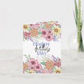 Elegante levendige bloemblaadjes Moederdag Kaart (Voorkant)