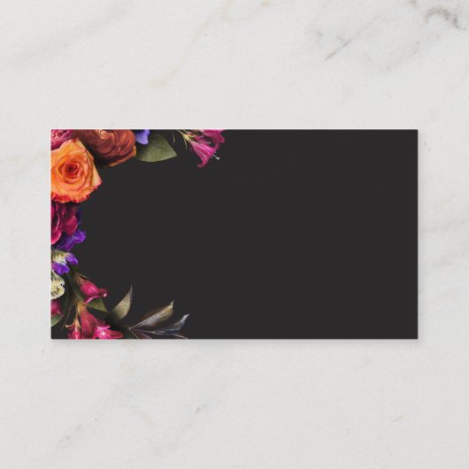 Elegante Levendige Bloemen Trouwjurk Code Kleur Informatiekaartje (Achterkant)