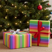 Elegante levendige regenboogstrepen inpakpapier