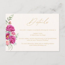Elegante Levendige Roze Bloemige Trouwdetails 
