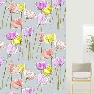 Elegante levendige Waterverf en Inktulpen Behang