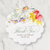 Elegante levendige wilde bloemen dank u bedankjes labels (Voorkant)