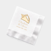 Elegante LG Conch Seashell Paar Namen Datum Folie Servetten (Links)