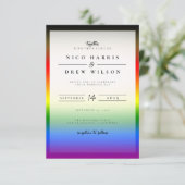 Elegante LGBTQ+ BIPOC Pride Bruiloft Kaart (Staand voorkant)