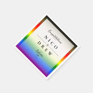 Elegante LGBTQ+ BIPOC Pride Bruiloft Servet