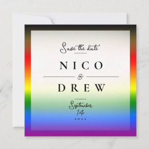 Elegante LGBTQ+ BIPOC Pride-huwelijk  Save The Date