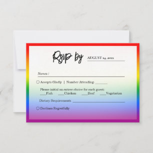 Elegante LGBTQ+ Pride-huwelijk  RSVP Kaartje