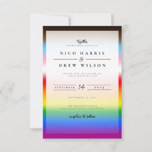 Elegante LGBTQ+ Progress Pride Trouw Kaart