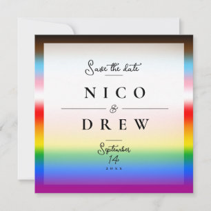 Elegante LGBTQ+ Progress Pride Trouw Save The Date