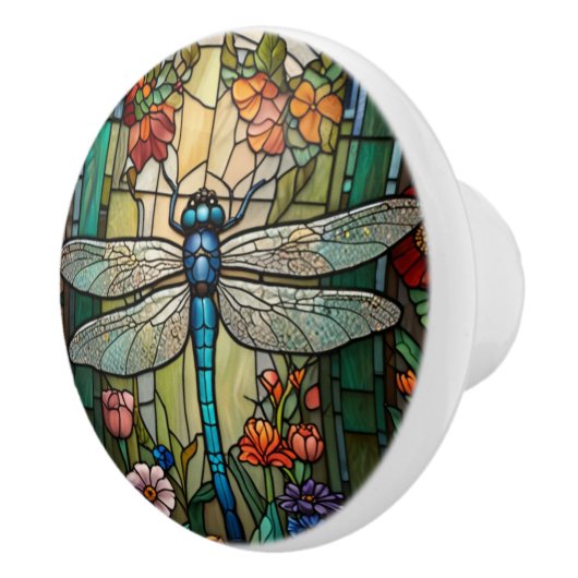 Elegante libel art boho chic botanisch keramische knop (Rechts)