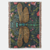 Elegante  libel boho botanische deken (Voorkant Verticaal)