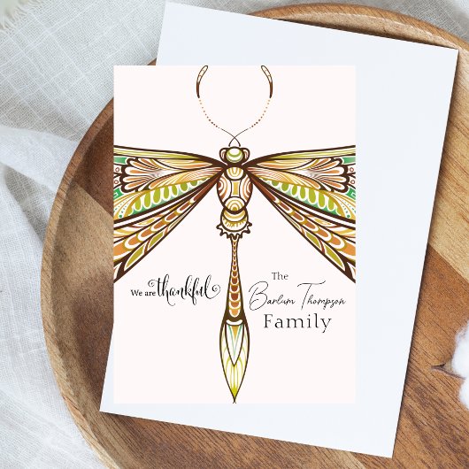 Elegante libel dank u kaart