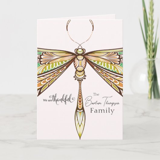 Elegante libel dank u kaart (Voorkant)