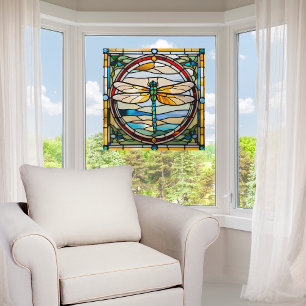 Elegante Libelle Nep Glas-in-Lood Raamsticker