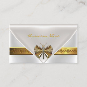 Elegante Libelle Sieraden Witte Gouden Clutch Tas Visitekaartje