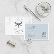 Elegante Libelle Sweet 16 Stofblauw ID1310
