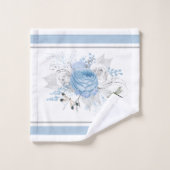 Élégante libellule bleu argenté florale (Gant de toilette)