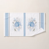 Élégante libellule bleu argenté florale (Serviette à main)