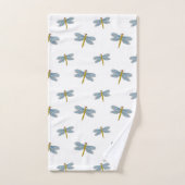 Élégante libellule moderne et script sur blanc (Serviette à main)