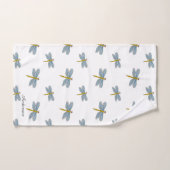 Élégante libellule moderne et script sur blanc (Serviette à main)
