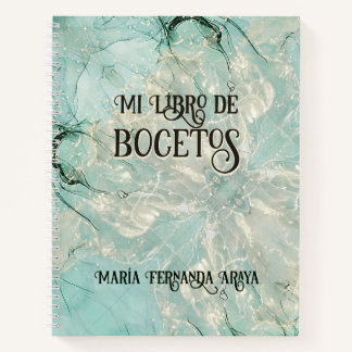 Elegante libro de bocetos soft green para ella notitieboek