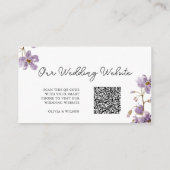 Elegante licht Paarse bloemen bruiloft website Informatiekaartje (Achterkant)