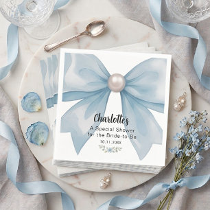 Elegante lichtblauwe aquarel lint Custom Servet