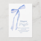 Elegante Lichtblauwe Bow Raffle Diapper Informatiekaartje (Voorkant)