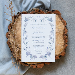 Elegante lichtblauwe Chinoiserie bruiloft Kaart