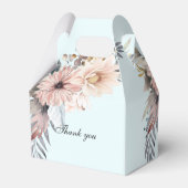 Elegante, lichtblauwe & pastel boho bruidsfeest bedankdoosjes (Achterkant)