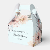 Elegante, lichtblauwe & pastel boho bruidsfeest bedankdoosjes (Voorkant Zijde)