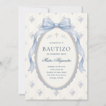 Elegante lichtblauwe waterverf strik Toile Bautizo