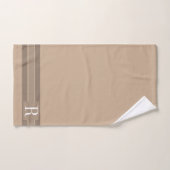 Elegante lichtbruine gestreepte banner Initiaal to Bad Handdoek (Handdoek)
