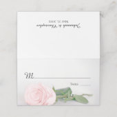 Elegante lichte Blush Roze Rose Wedding Write-In (Buitenkant ongevouwen)