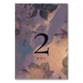 Elegante lichte boho bloemige paarse roze gouden b kaart (Voorkant)