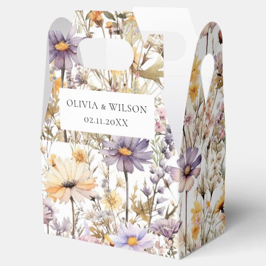 Elegante lichte Paarse bloemenbruiloft Bedankdoosjes (Geopend)