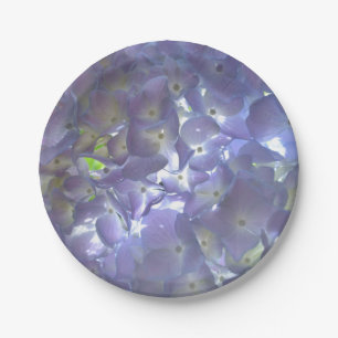 Elegante lichte paarse bloemenlavendelhortensia's papieren bordje