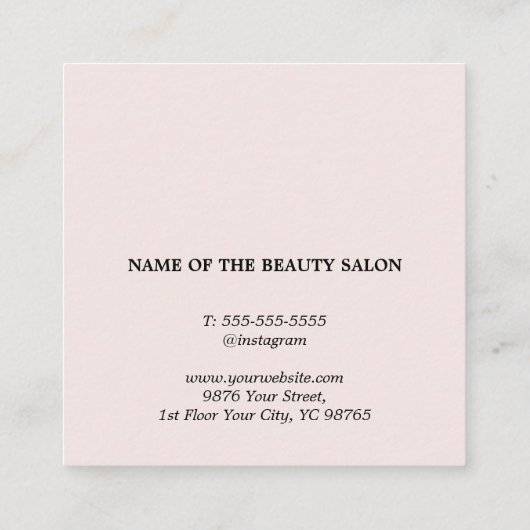 Elegante lichte pastel witte gedurfde salon afsprakenkaartje (Achterkant)