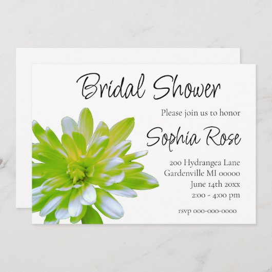 Elegante lichte zachte groene bloemen bloem kaart (Voorkant / Achterkant)