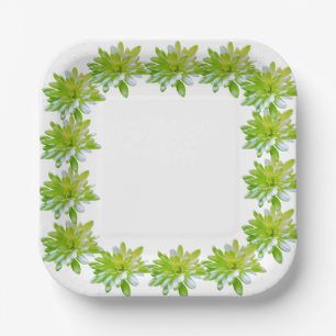 Elegante lichte zachte groene bloemen bloem papieren bordje