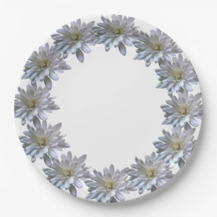 Elegante lichte zachte witte bloemen madeliefjes papieren bordje