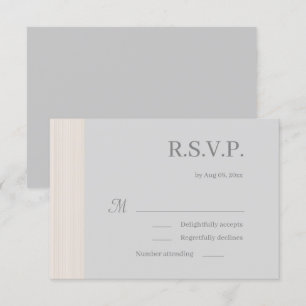 Elegante Lichtgrijze Houten Graan Strepen Huwelijk Kaart