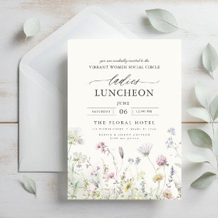Elegante liefdadigheid Lunch Bloemen Wildflowers Kaart