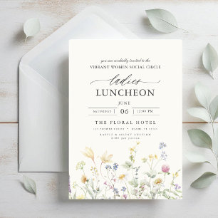 Elegante liefdadigheid Lunch Bloemen Wildflowers Kaart