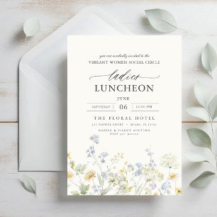 Elegante liefdadigheid Lunch Bloemen Wildflowers Kaart