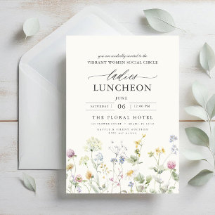 Elegante liefdadigheid Lunch Bloemen Wildflowers Kaart