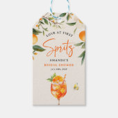 Elegante liefde bij First Spritz' Vrijgezellenfees Cadeaulabel (Voorkant)