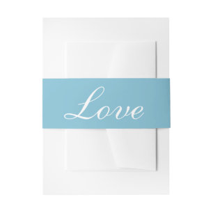 Elegante Liefde Blauw Nautisch Strand Wedding Uitnodigingen Wikkel