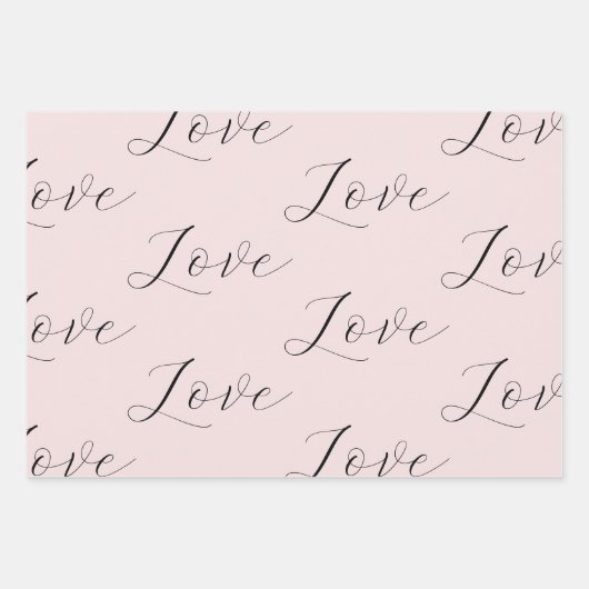 Elegante liefde blush roze grijs bruiloft inpakpapier vel (Voorkant)